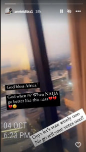 “Vote Wisely” – Actress, Annie Idibia Sends Strong Message To Nigerians As She Shares Beautiful Views From South Africa 