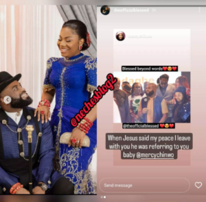 "You're My Peace Baby"- Singer, Mercy Chinwo's Husband Shower Praises On Her Two Months After Wedding 