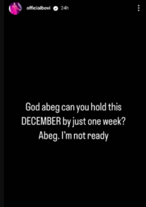 “I’m Not Ready For December” – Comedian, Bovi Says As He Makes Public Appeal To God