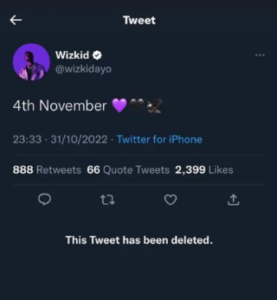 Wizkid Deletes Album Promotion, Sympathizes With Davido1