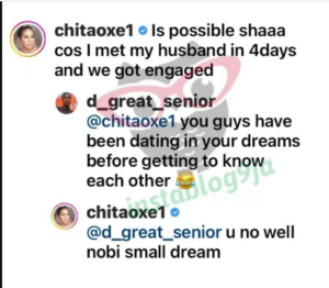 “My Husband And I Got Engaged 4days After We Met” Actress Chita Agwu Reveals As She Reacts To DJ Cuppy Getting Engaged To A Man She Met 25 Days Ago