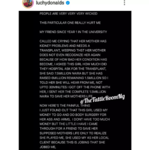 “God Will Judge You” Actress Luchy Donalds Calls Out Friend Who Used Her Mum’s Name To Scam Her Of N1.5M To Do Cosmetic Surgery (Details)