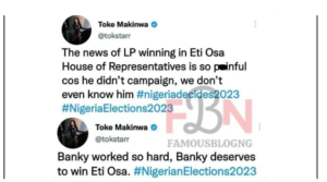 “This Is Painful, Banky Worked Harder Than Thaddeus” Toke Makinwa In Pains Over Banky W’s Loss