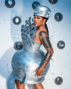 Celebrity Stylist, Toyin Lawani Celebrates 41st Birthday With Dress Made Of Silver Spoons And Pots, Reveals The Meaning Behind The Unusual Outfit2