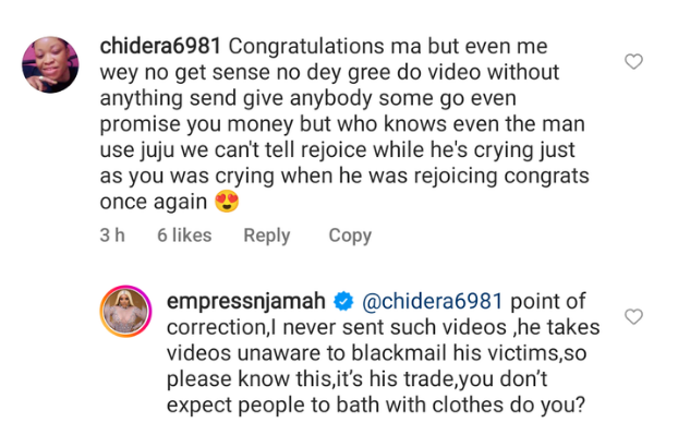 “I never sent n@ked videos to my ex-boyfriend, he takes videos unaware to blackmail his victims” – Actress, Empress Njamah3