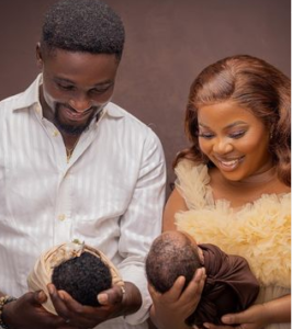 “Thank You Lord, For This New Life” Celebrity Couple, Seyi Edun And Adeniyi Johnson Grateful As They Proudly Show Off Their Twins 41 Days After Their Birth (Photos)