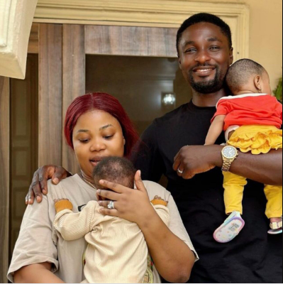 Adeniyi Johnson and wife, Seyi Edun celebrate their twins at 3 months7