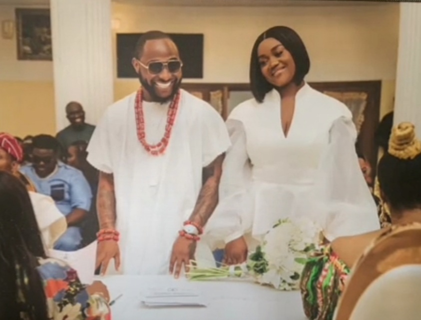 Photos From Singer, Davido And Chioma Rowland's Wedding Surface Online