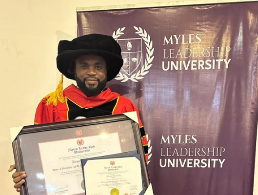 Singer, Mercy Chinwo’s Husband, Pastor Blessed Grateful As He Bags Honorary Doctorate Degree (Photos)