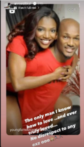 “The Only Man I Know How To Love And Truly Loved” Annie Idibia Shades Her Exes As She Professes Love For Husband, 2face