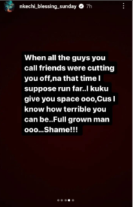 Is It Not Obvious You Are Nothing Without Me - Nkechi Blessing Sl@m Ex-Boyfriend As He Reveals Why They Can't Be Friends