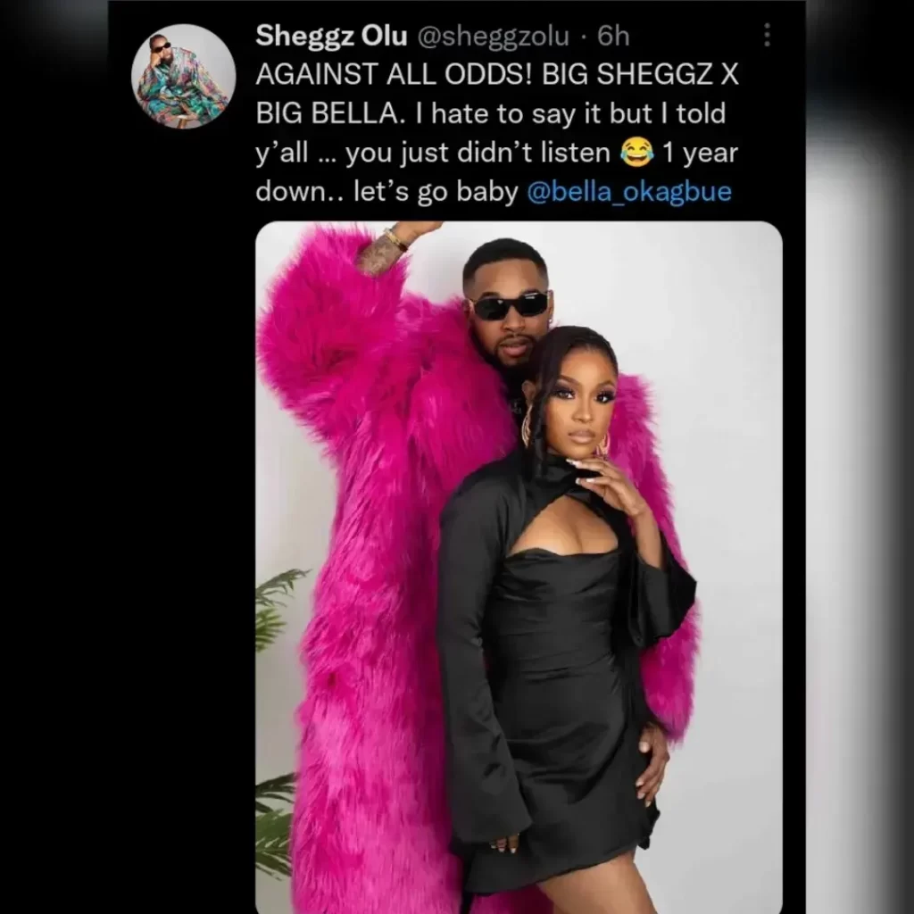 “One year down, the rest of our lives to go.” – Sheggz And Bella Okagbue Celebrate Their One Year Anniversary (Photos)