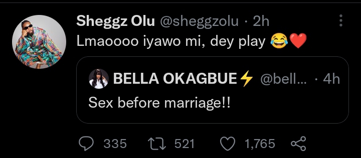 BBNaija’s Sheggz reacts as girlfriend, Bella Okagbue reveals she is a virgin