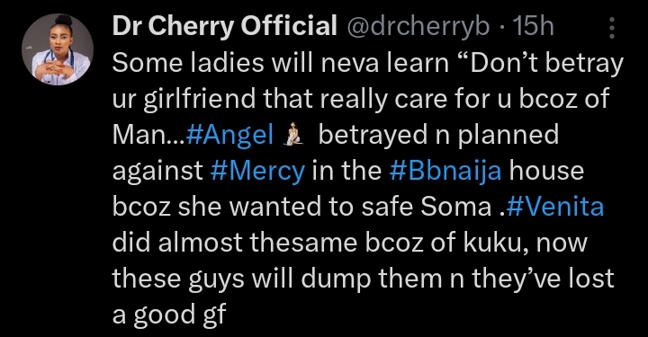 "Angel Betrayed Mercy Eke Because Of Soma & He Will Still Dump Her "- Dr Cherry Says, Mock Venita