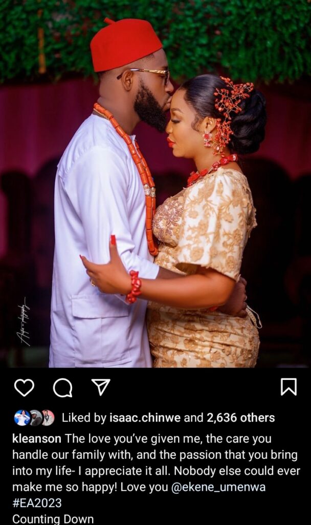 "Nobody else could ever make me so happy" Alex Kleanson pen sweet note to his wife, Ekene Umenwa as they gets married traditionally (Photos + Video)