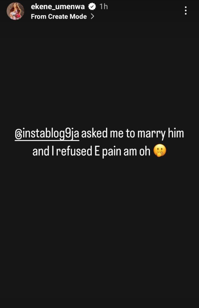 "Instablog9ja asked me to marry am, I nor gree, e pain am"- Actress Ekene Umenwa mock Blogger over recent post (Detail)